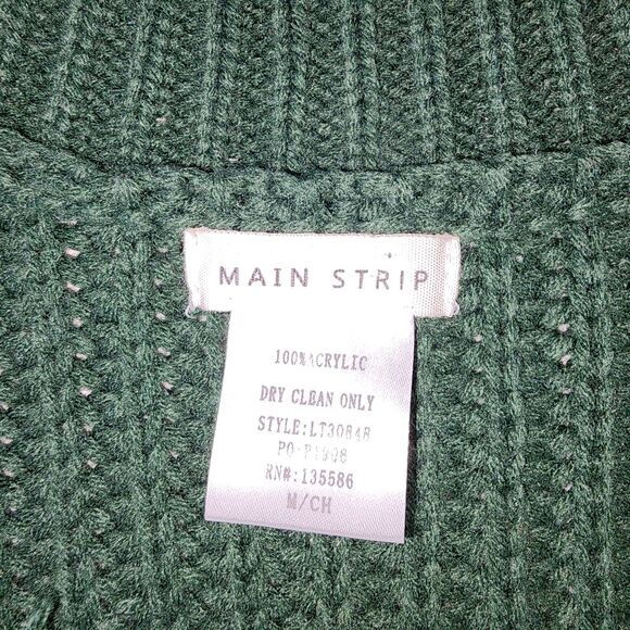 Main Strip Color Block Distressed Chunky Oversized Sweater Sz M - Picture 4 of 4